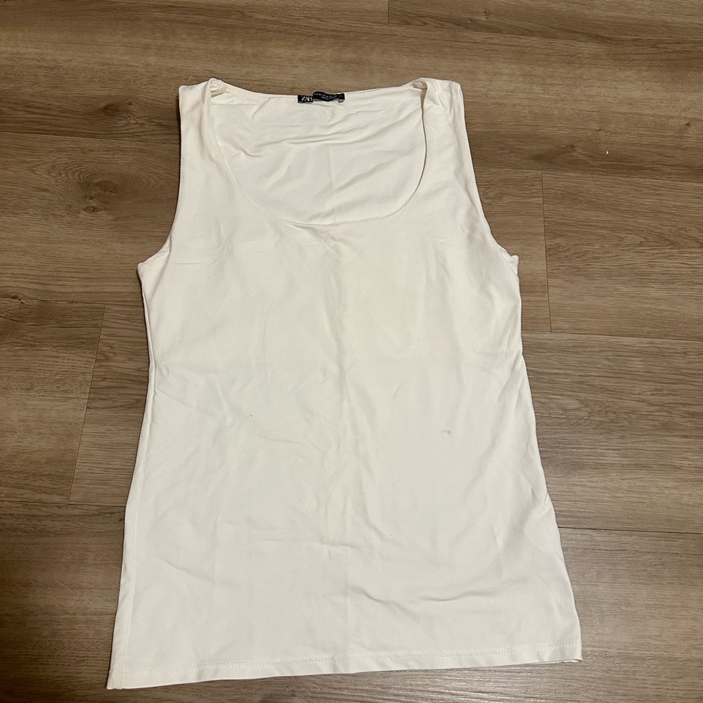 Zara white corporate top